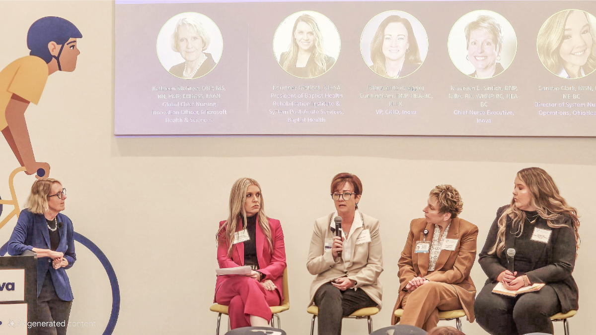 Kathleen McGrow, Kourtney Matlock, Maggie Cunningham, Maureen Sintich, and Christie Clark discuss virtual nursing